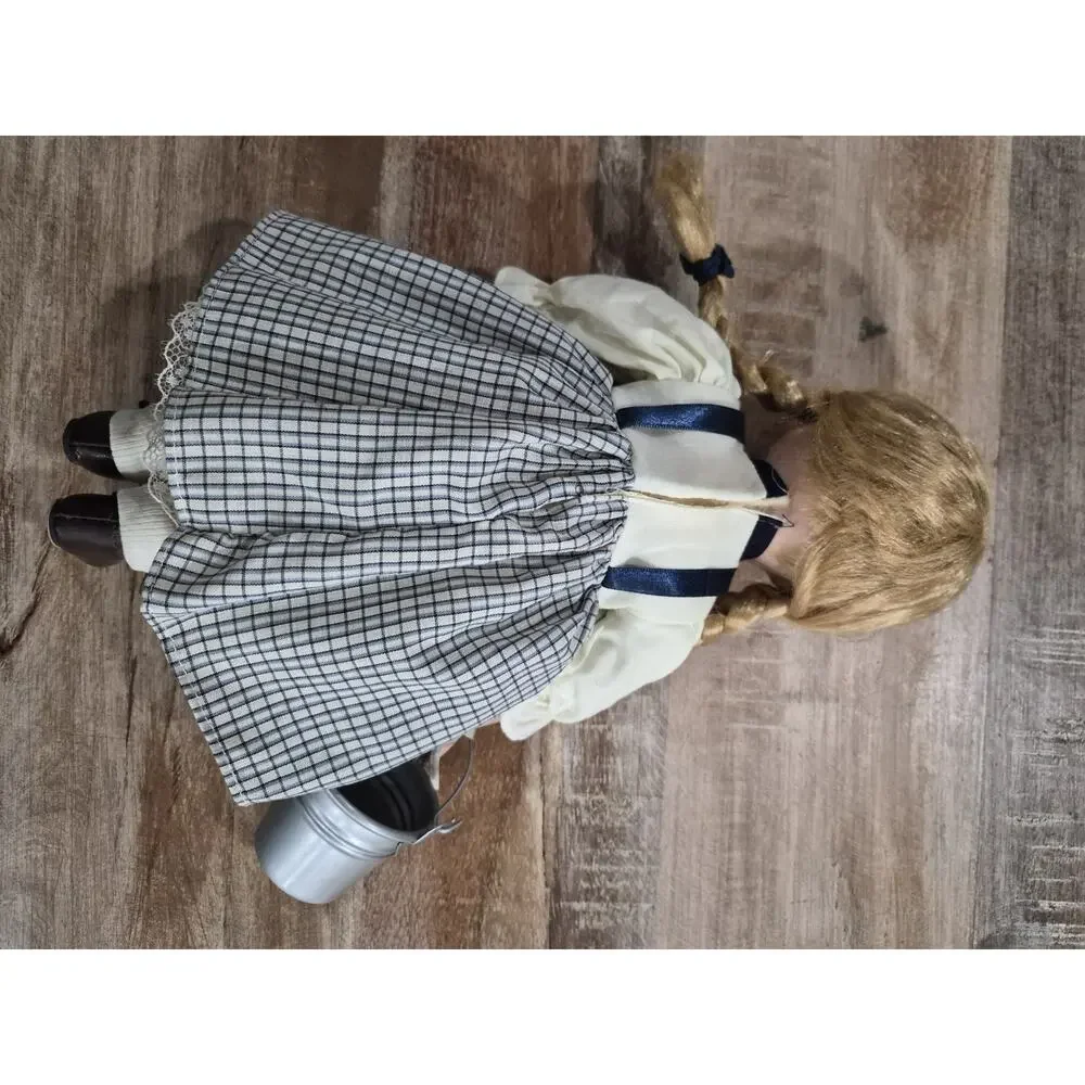 12 Inch Tall Porcelain Doll Blonde Hair Blue Eyes Perfect Condition